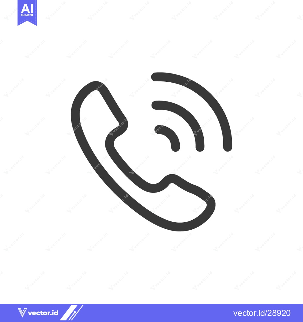 Premium Vector of Ringing Phone Icon: Bold Outline, Communication Symbol on White Backgr