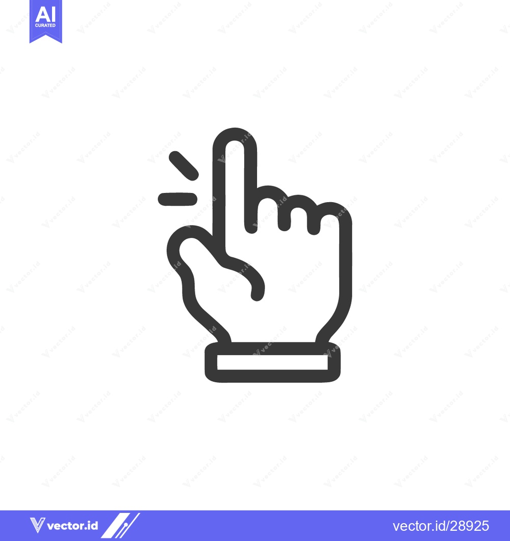 Premium Vector of Hand Icon with Raised Index Finger and Sound Waves, Minimalist Design