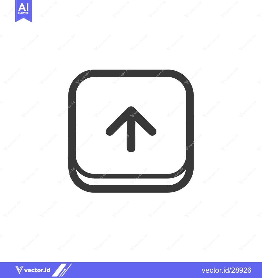 Premium Vector dari Upward Arrow in Rounded Square: Minimalist Icon for Navigation