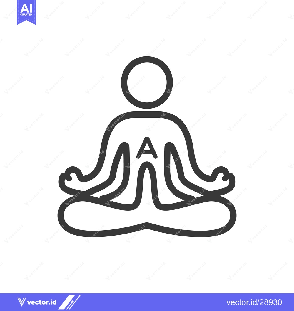 Premium Vector dari A simple line drawing of a meditating human figure