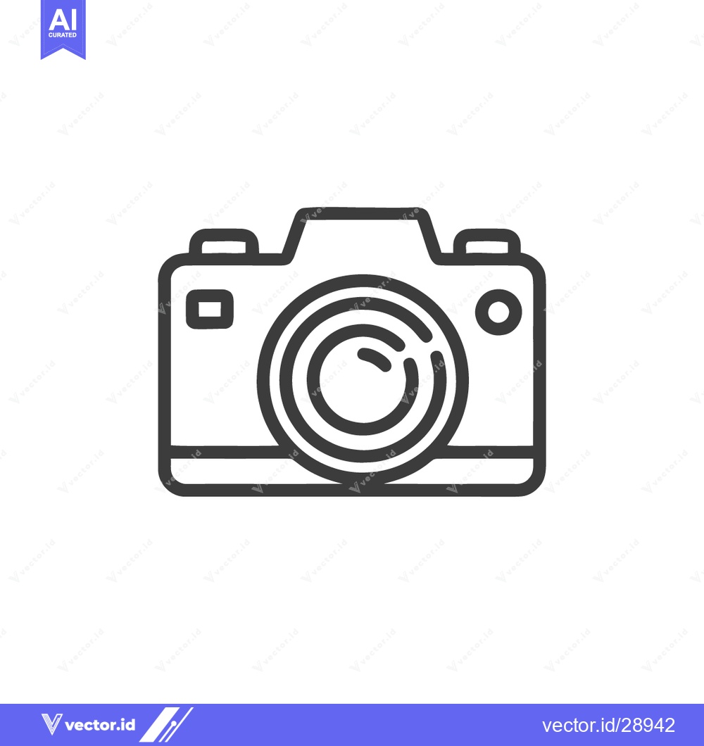 Premium Vector dari Minimalist Camera Icon: Clean Line Art, Photography Symbol