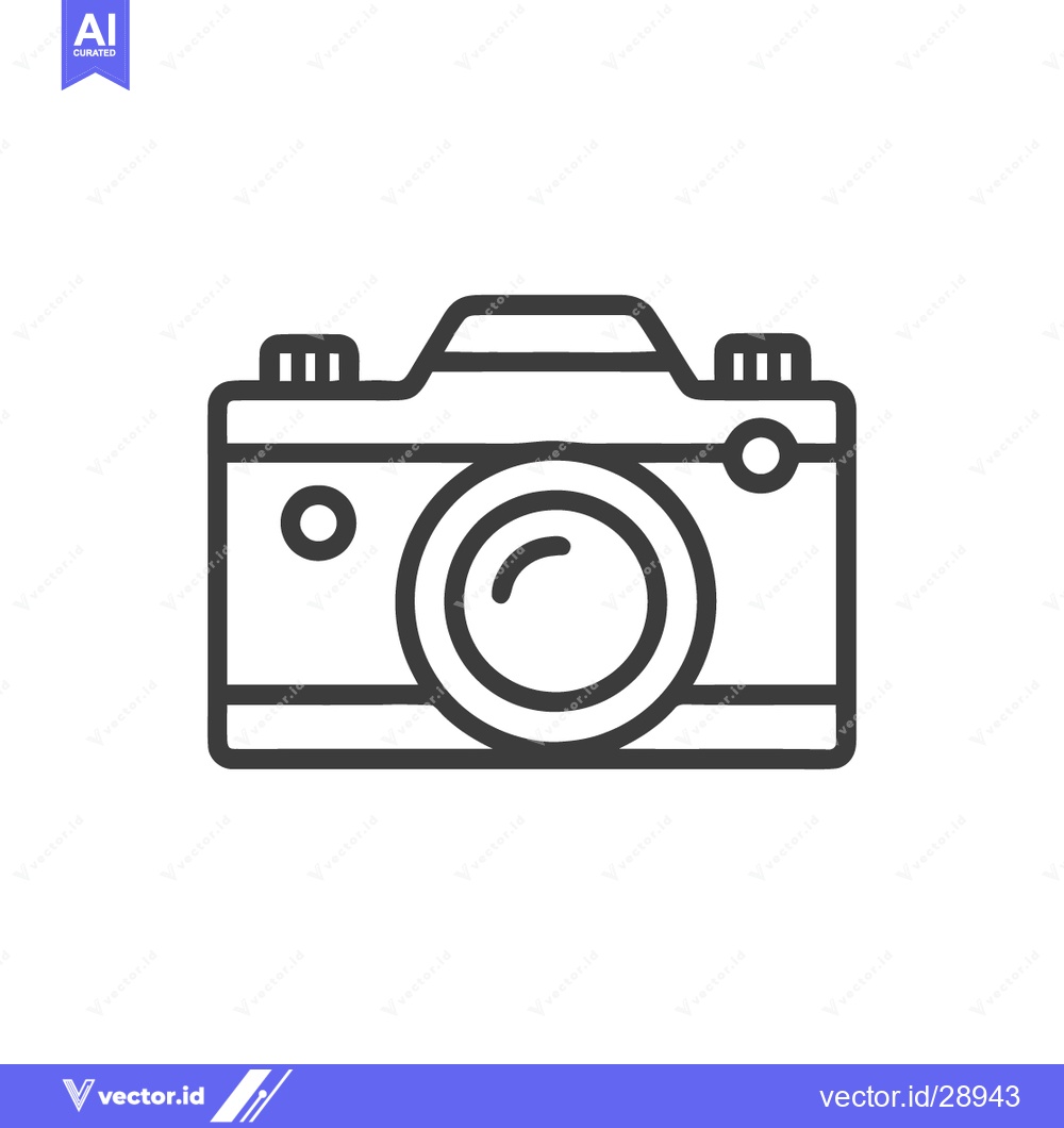 Premium Vector of Minimalist Camera Icon: Clean Line Art for Photography Concepts