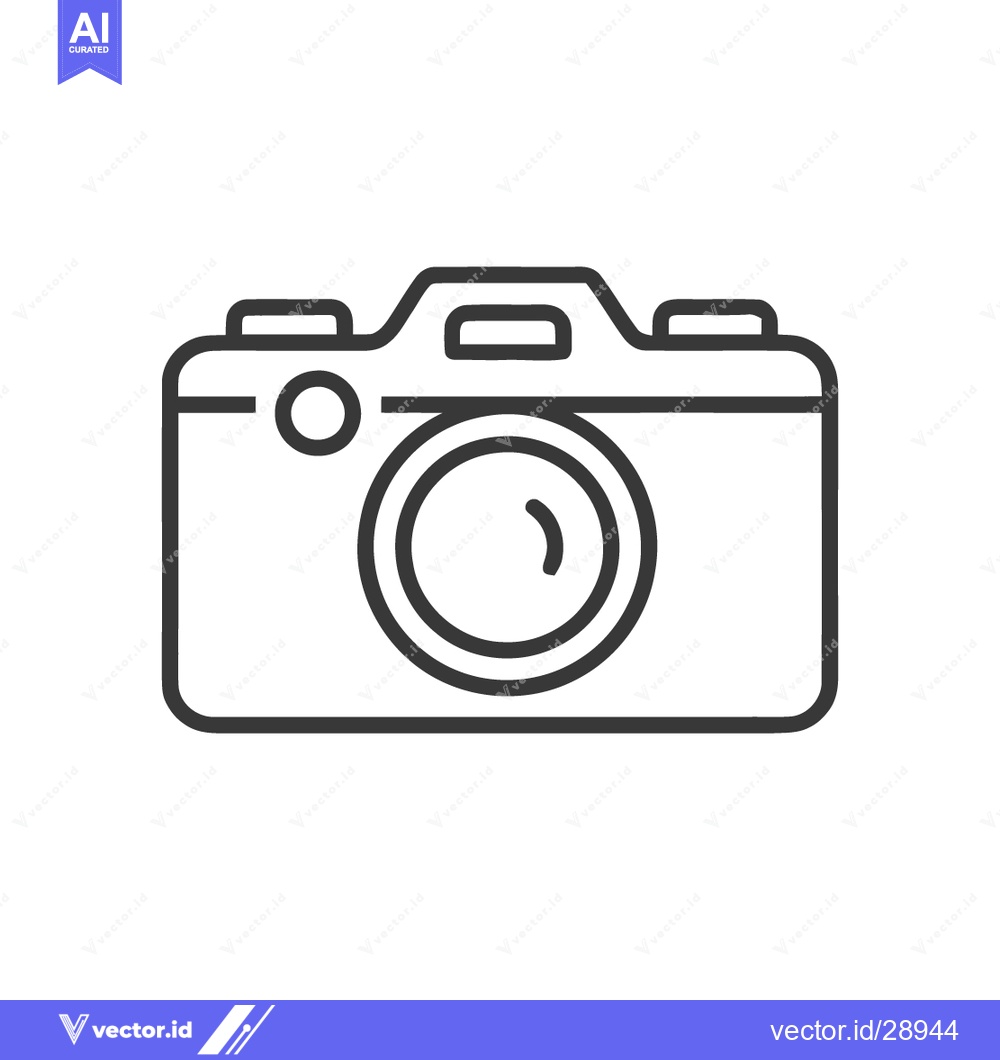 Premium Vector dari Minimalist Camera Icon: Clean Line Art for Photography Concepts
