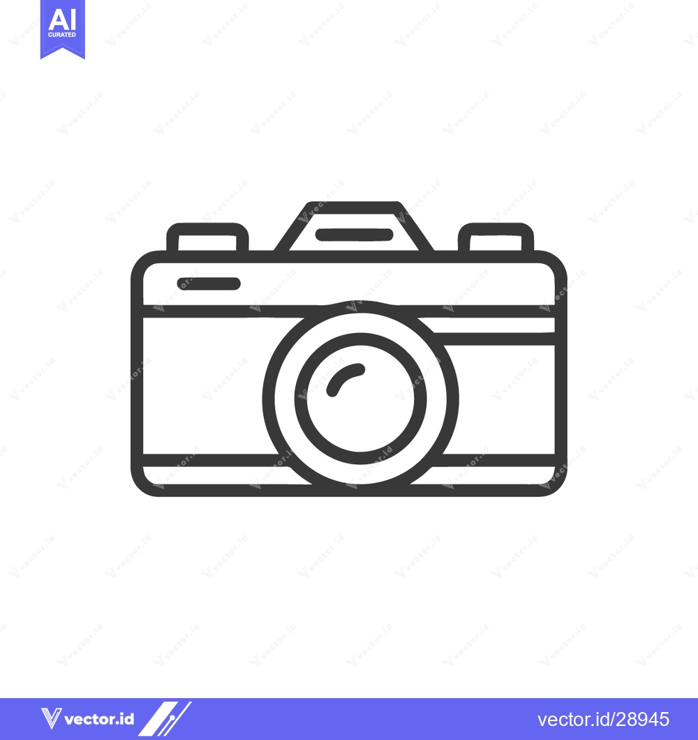 Premium Vector of Minimalist Camera Icon: Clean Line Art on White Background