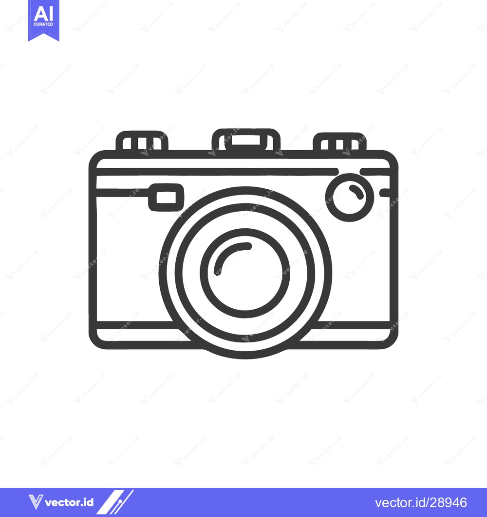 Premium Vector of Minimalist Camera Icon: Clean Line Art for Photography Concepts