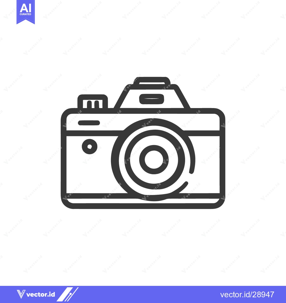 Premium Vector of Minimalist Camera Icon: Clean Line Art Style on White Background