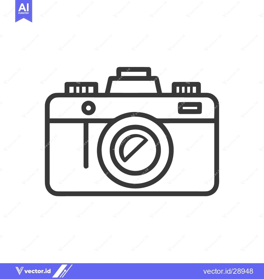 Premium Vector dari Minimalist Camera Icon: Clean Line Art for Photography Concepts