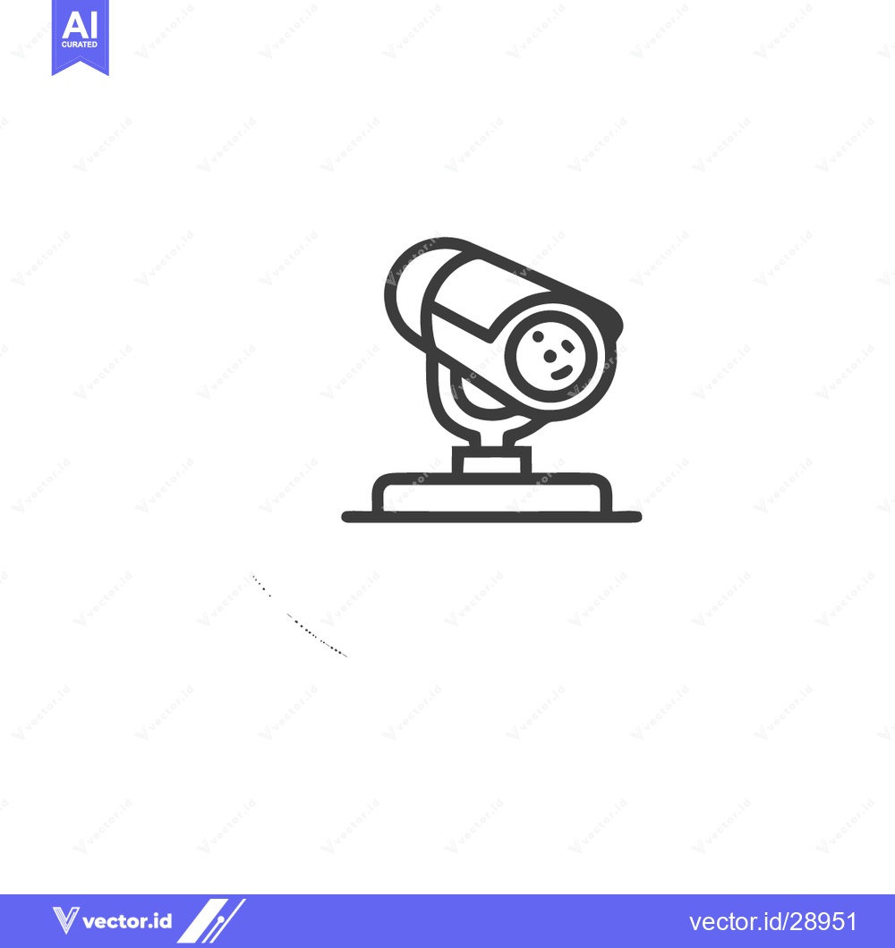 Premium Vector of Minimalist Line Art: Security Camera Icon on White Background