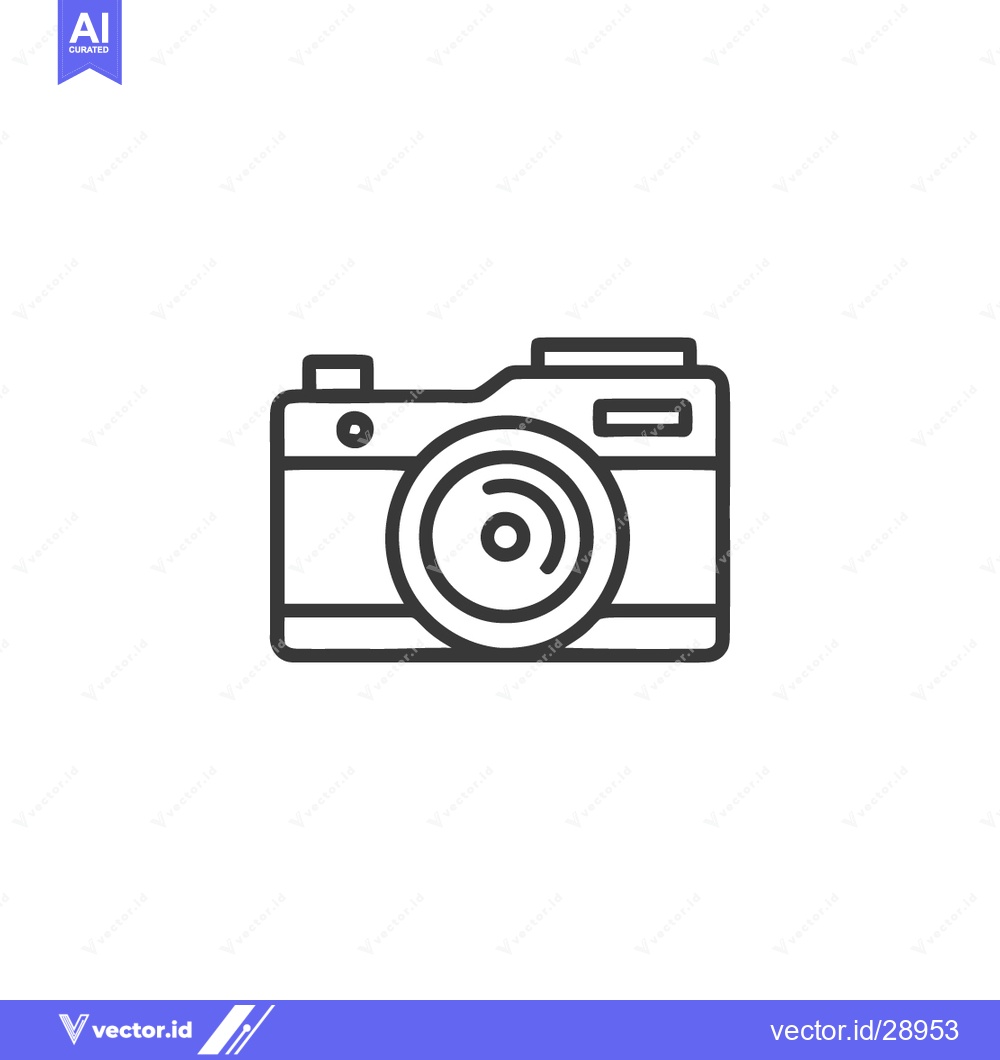 Premium Vector of Minimalist Camera Icon: Clean Line Art on White Background