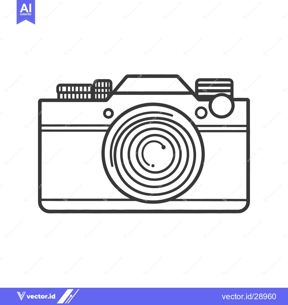 Premium Vector dari A black and white line drawing of a digital camera