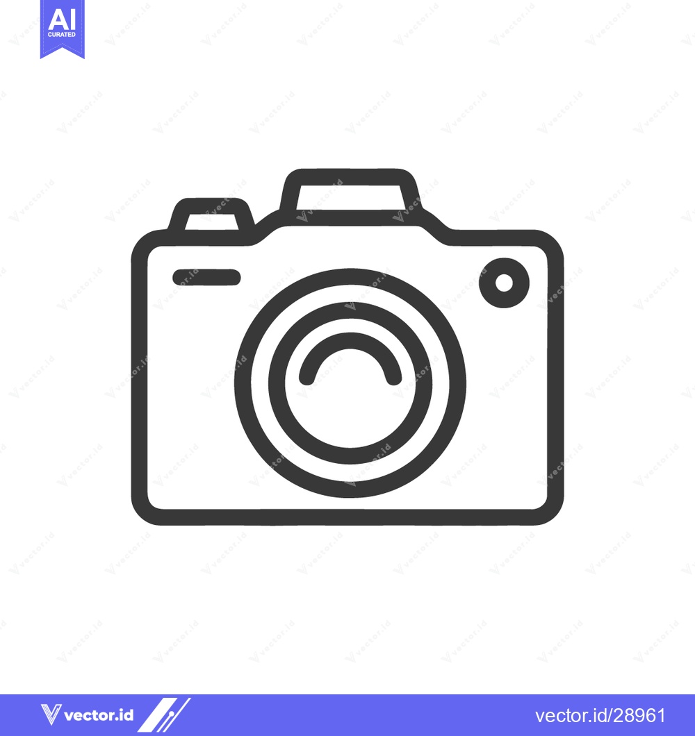Premium Vector dari Minimalist Camera Icon: Sleek Line Art Photography Symbol