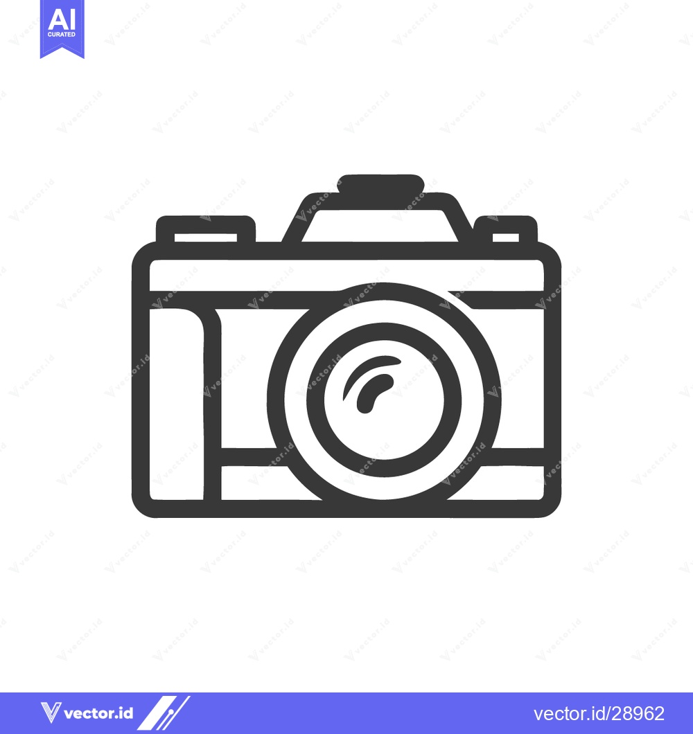 Premium Vector of Minimalist Camera Icon: Bold Outline, Modern Design, Photography Symbo