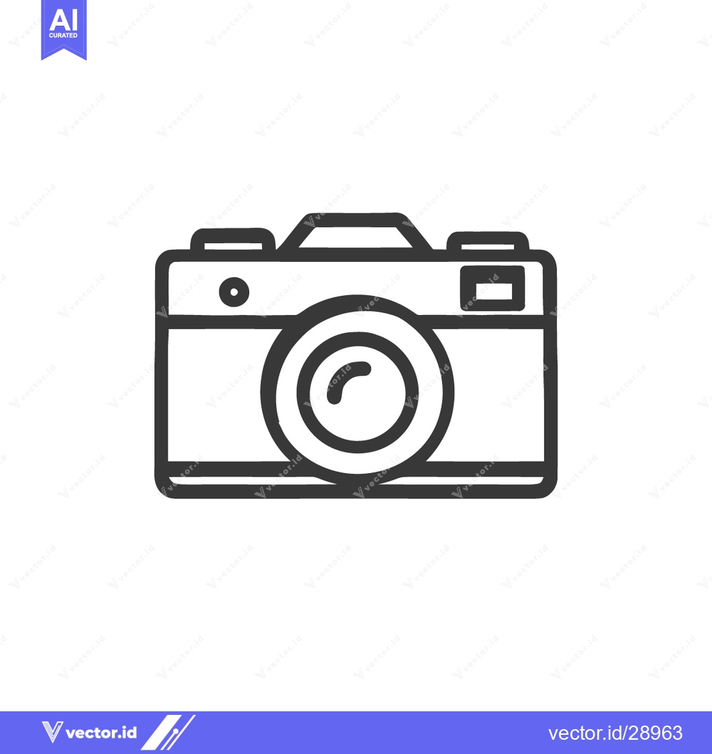 Premium Vector dari Minimalist Camera Icon: Clean Line Art for Photography Concepts