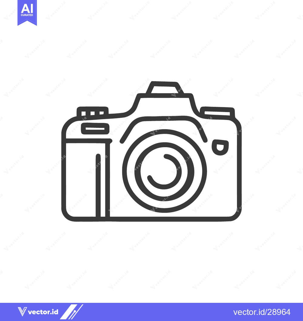 Premium Vector of Minimalist Camera Icon: Clean Line Art for Photography Concepts