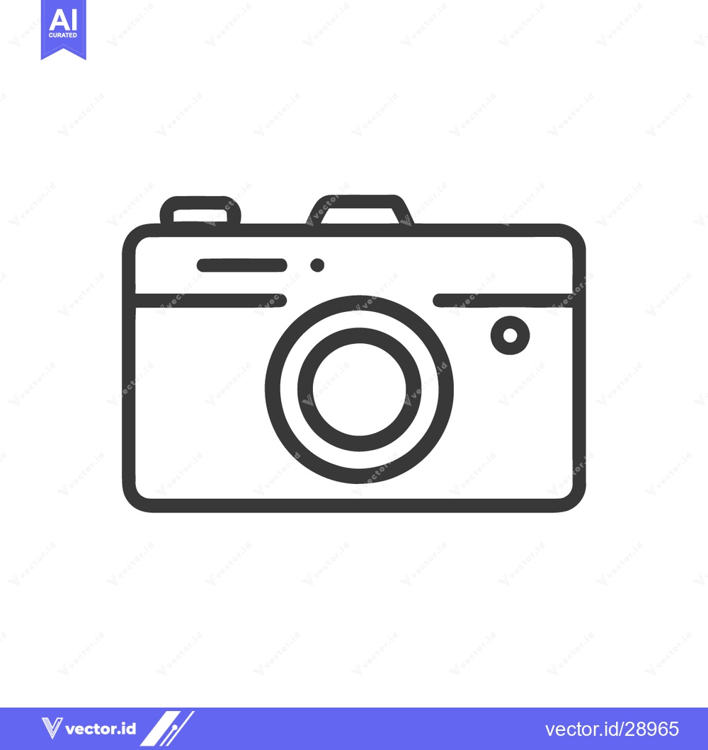 Premium Vector dari Minimalist Camera Icon: Clean Line Art for Photography Concepts