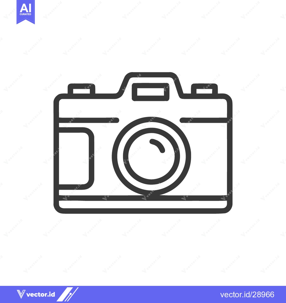 Premium Vector dari Minimalist Camera Icon: Clean Line Art Style on White Background