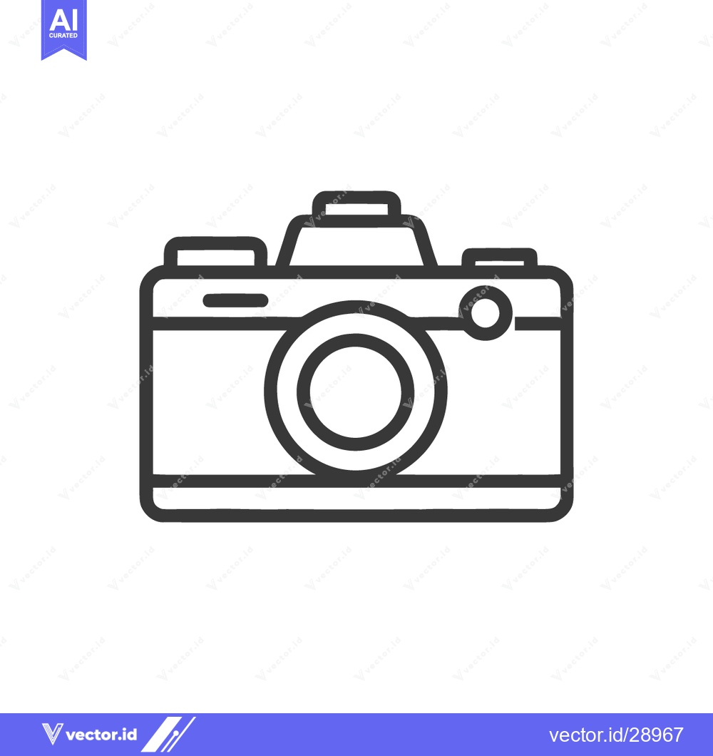 Premium Vector dari Minimalist Camera Icon: Clean Line Art on White Background