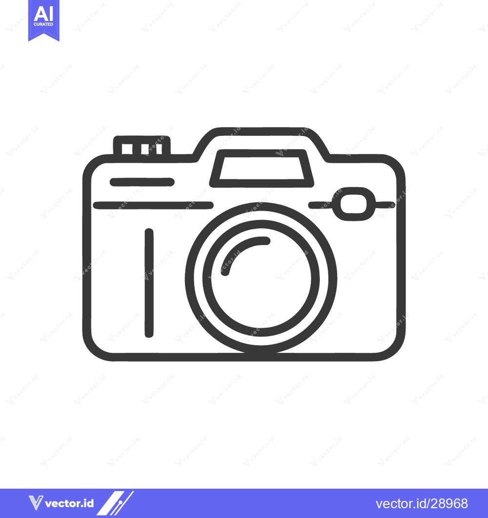 Premium Vector dari Minimalist Camera Icon: Clean Line Art for Photography Concepts