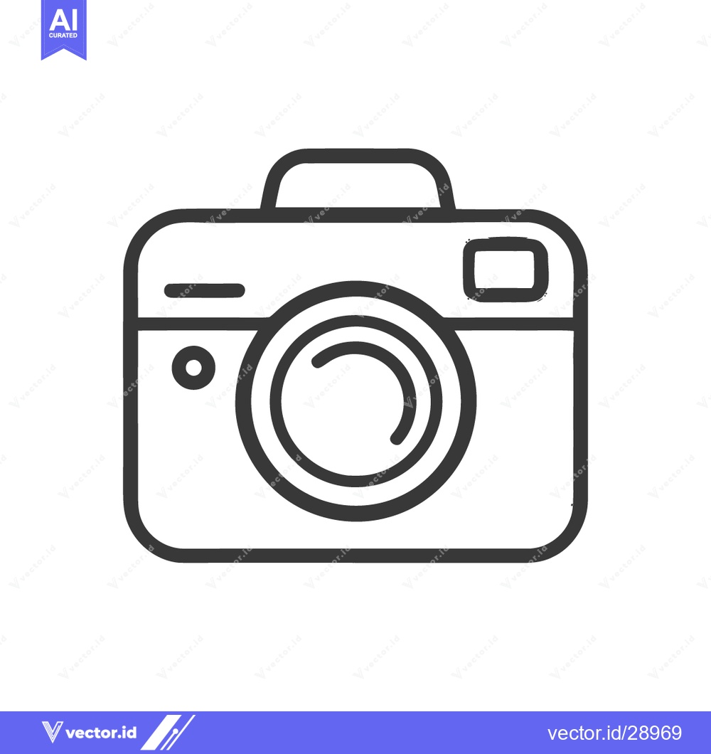 Premium Vector dari Minimalist Camera Icon: Clean Line Art for Photography Concepts