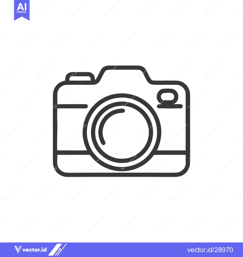 Premium Vector dari Minimalist Camera Icon: Sleek Line Art for Photography Concepts