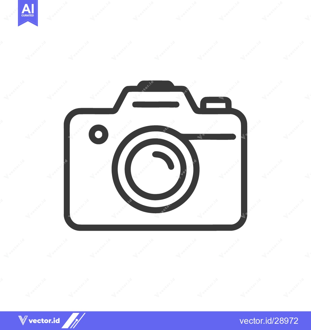 Premium Vector dari Minimalist Camera Icon: Clean Line Art for Photography Concepts