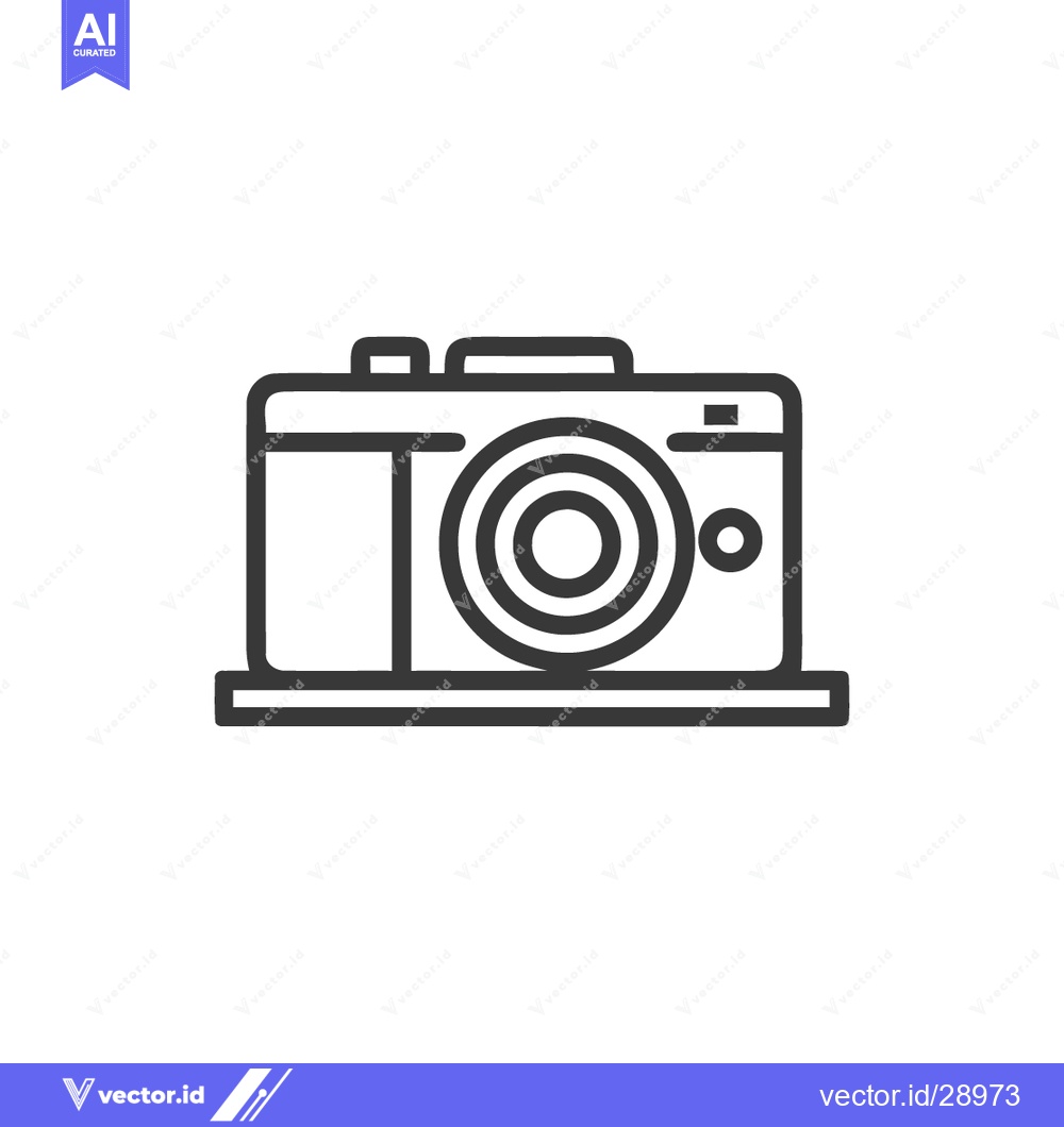 Premium Vector dari Minimalist Camera Icon: Sleek Line Art on White Background