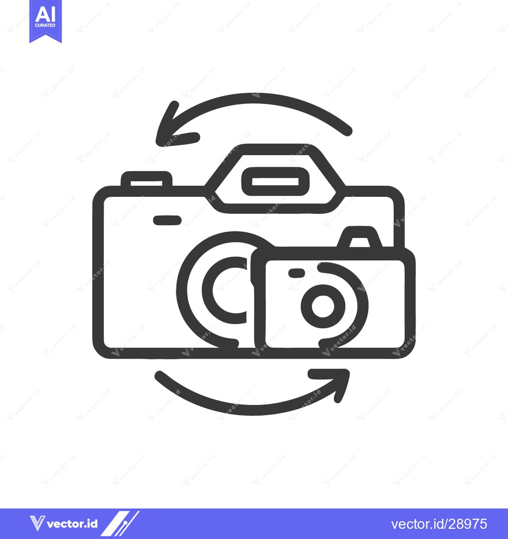 Premium Vector dari Camera Rotation Icon: Professional Photography Equipment Switching Mod