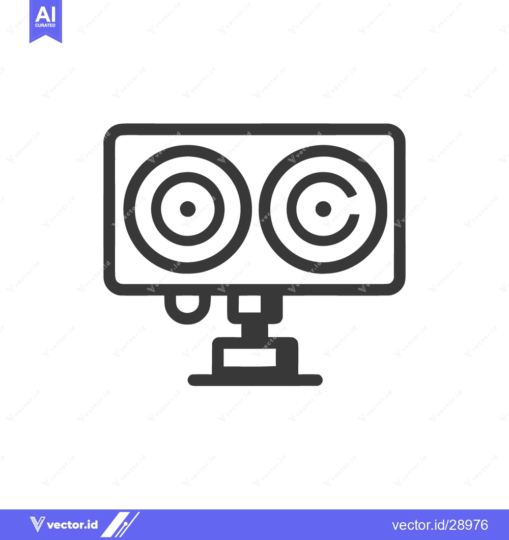Premium Vector dari Minimalist Icon of Speed Camera with Dual Lenses and Sturdy Base