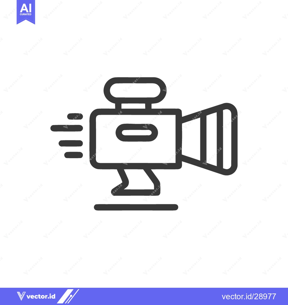 Premium Vector of Vintage Camera Icon: Classic Film Production Symbol in Bold Outline St