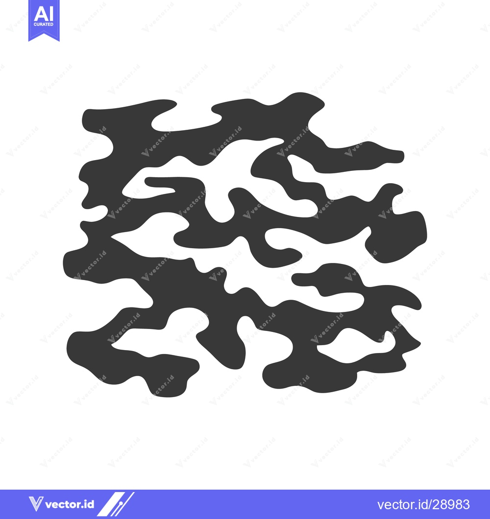 Premium Vector dari A pattern of dark shapes resembling camouflage on white background