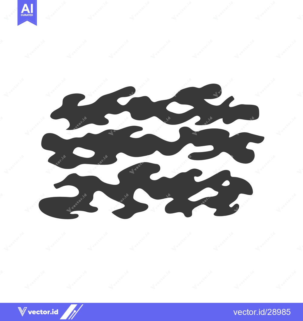 Premium Vector of Black and white camouflage pattern appears on a white background
