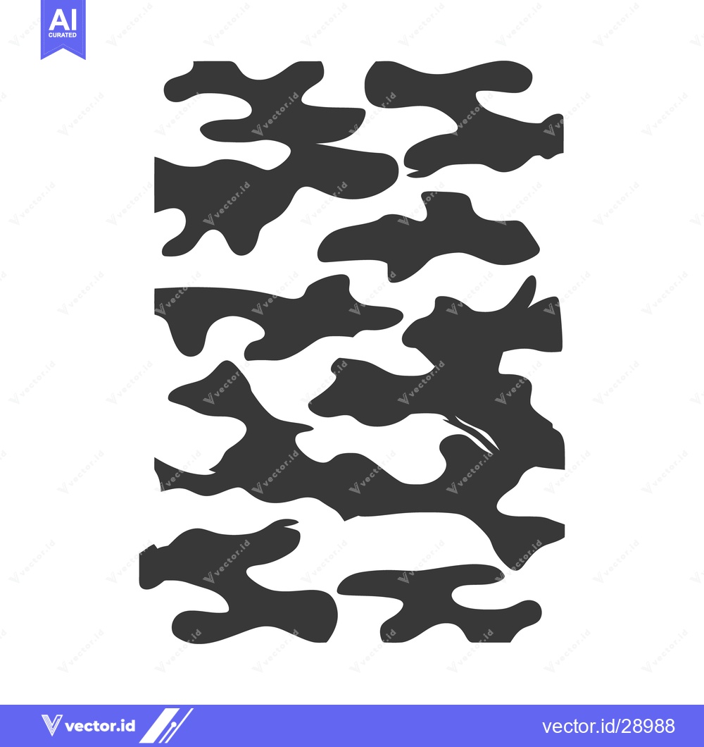 Premium Vector dari A simple digital graphic depicting a camouflage pattern in black and w