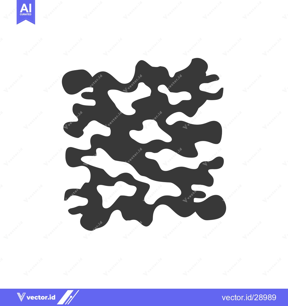 Premium Vector of A simple black and white camouflage pattern square on a white backgrou