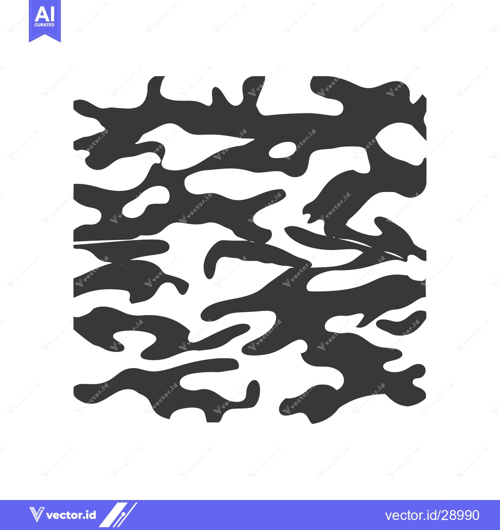 Premium Vector dari Black and white abstract camouflage pattern presented on a plain white
