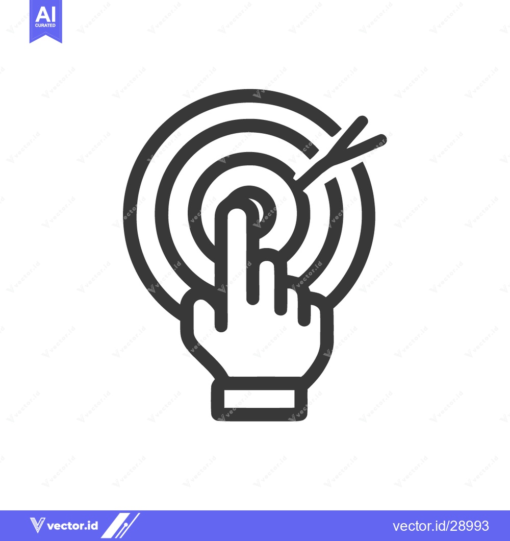 Premium Vector dari Finger Tapping Target: Minimalist Icon of Precision and Focus