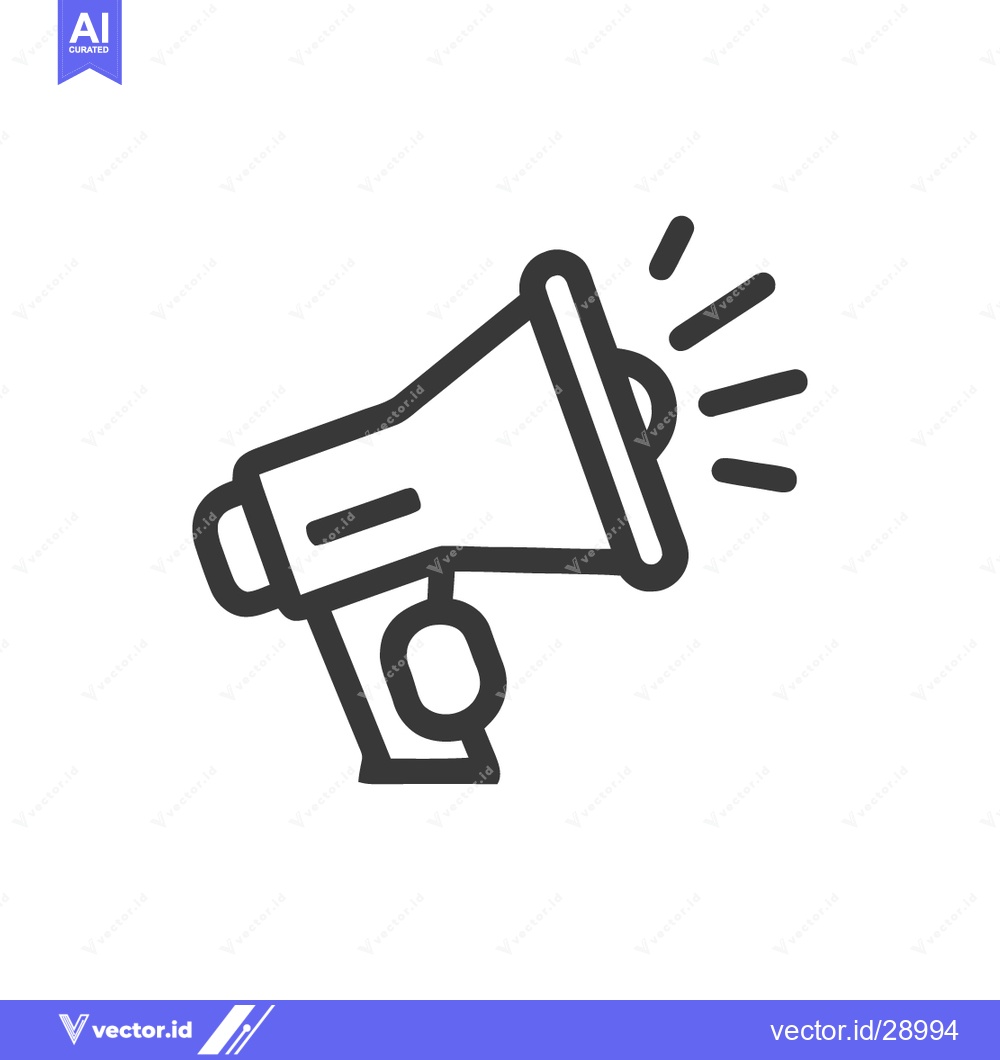 Premium Vector dari Bold Line Art: Megaphone Icon for Announcement and Communication