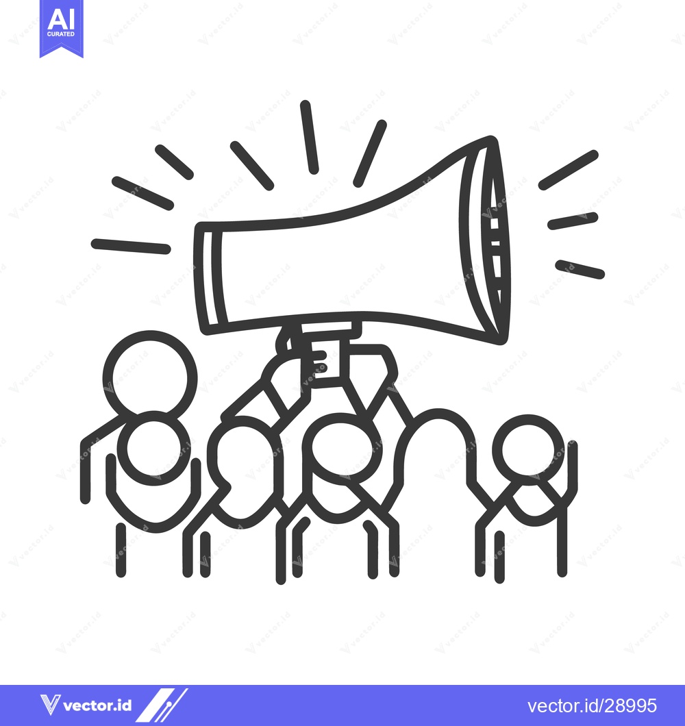 Premium Vector of A large megaphone broadcasting to a group of people clearly