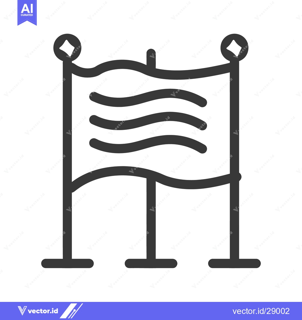 Premium Vector of Simple icon representing a flag held up by two sturdy posts