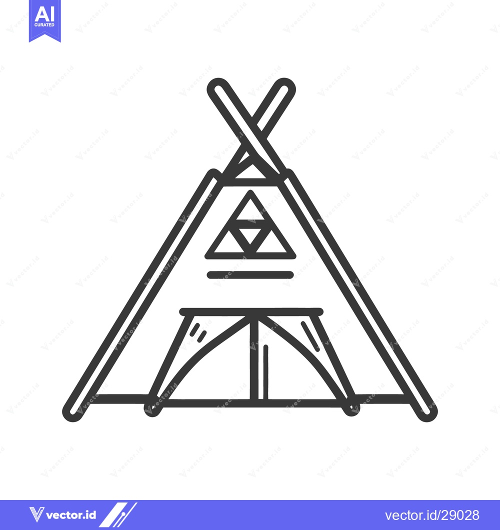 Premium Vector dari A simple black and white illustration of a tent