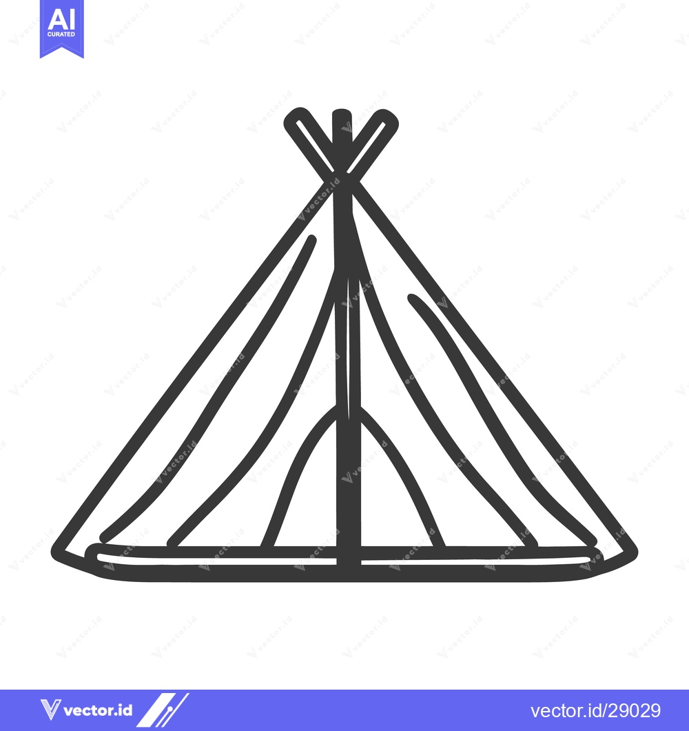 Premium Vector dari Simple drawing illustrates a tepee style tent structure design