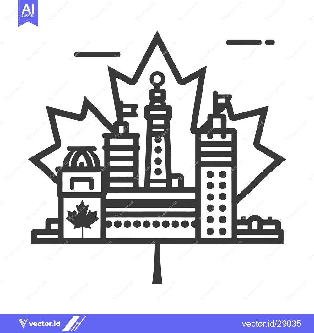 Premium Vector dari A stylized illustration of a city skyline within a leaf outline