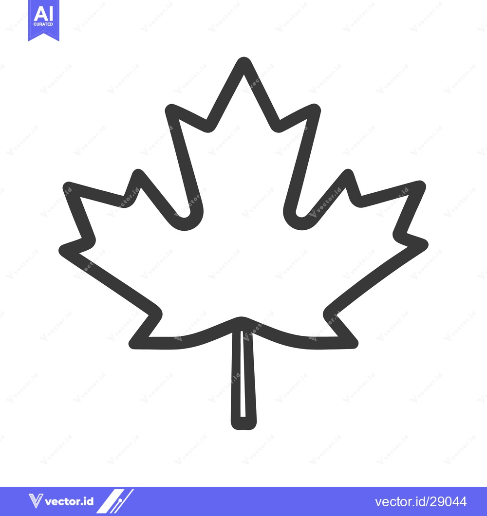 Premium Vector dari A simple monochrome drawing of a maple leaf symbol