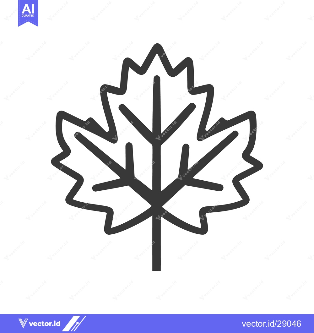 Premium Vector dari A simple graphic outline of a stylized maple leaf design
