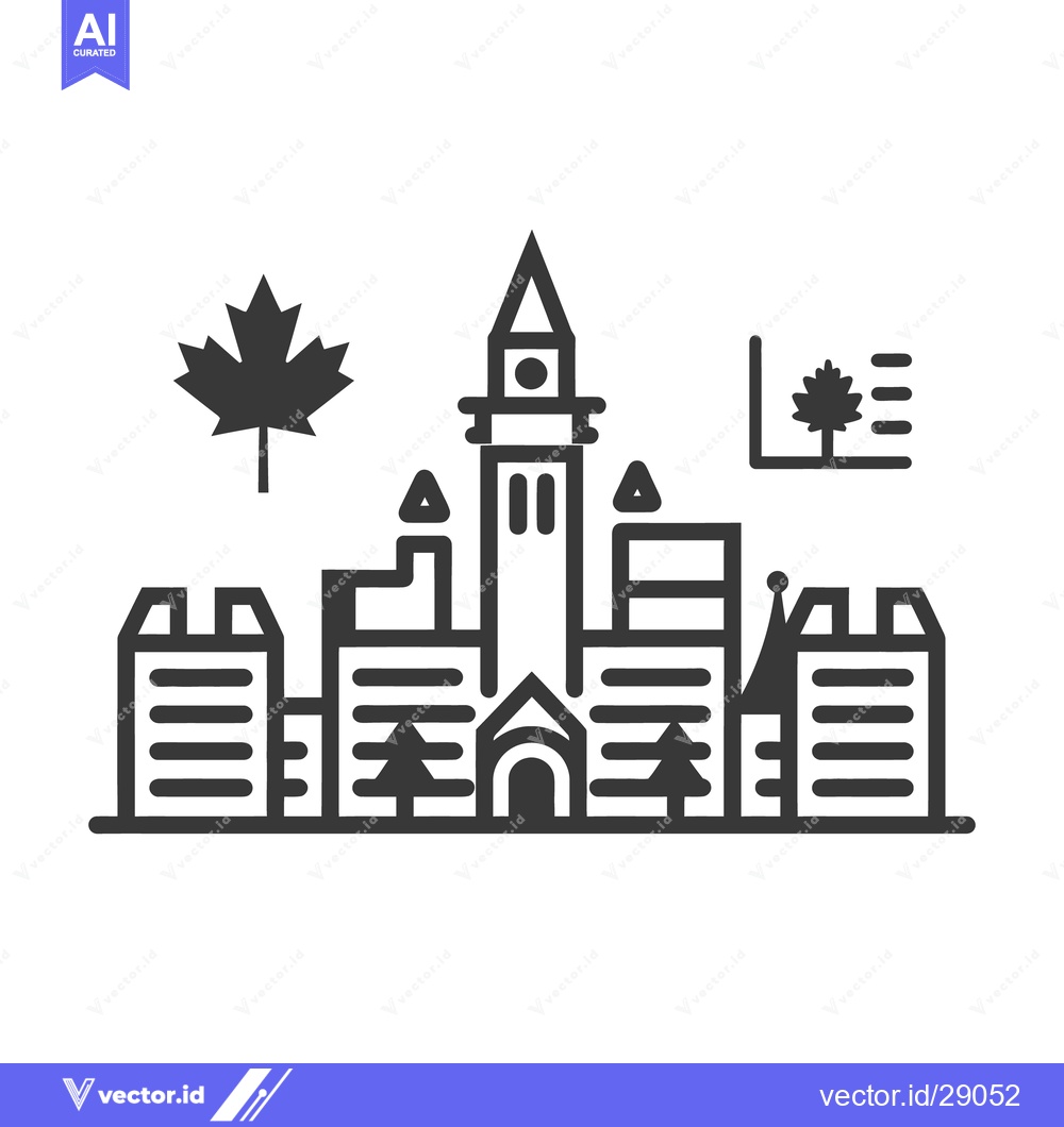 Premium Vector of A simple illustration depicting a cityscape with iconic symbolic eleme