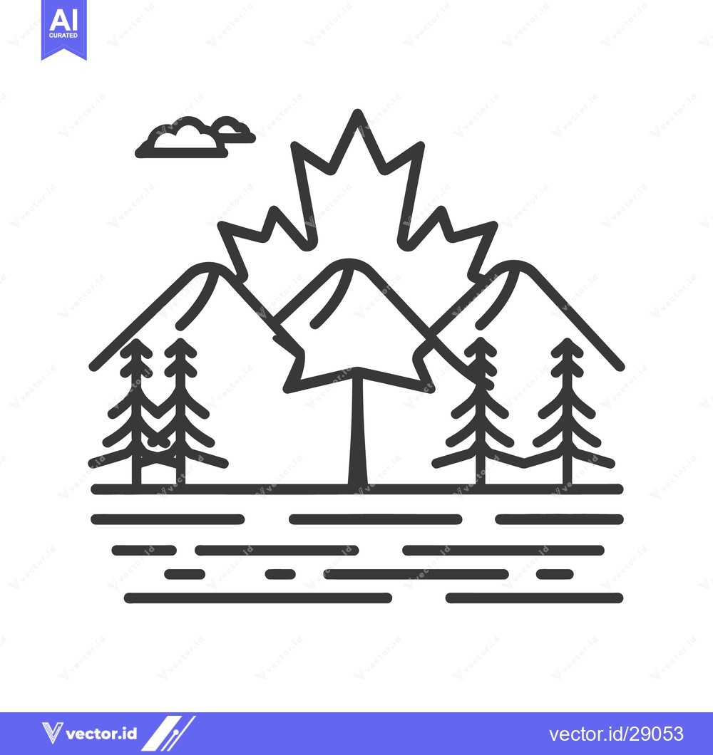 Premium Vector of A minimalist black and white image of landscape scenery
