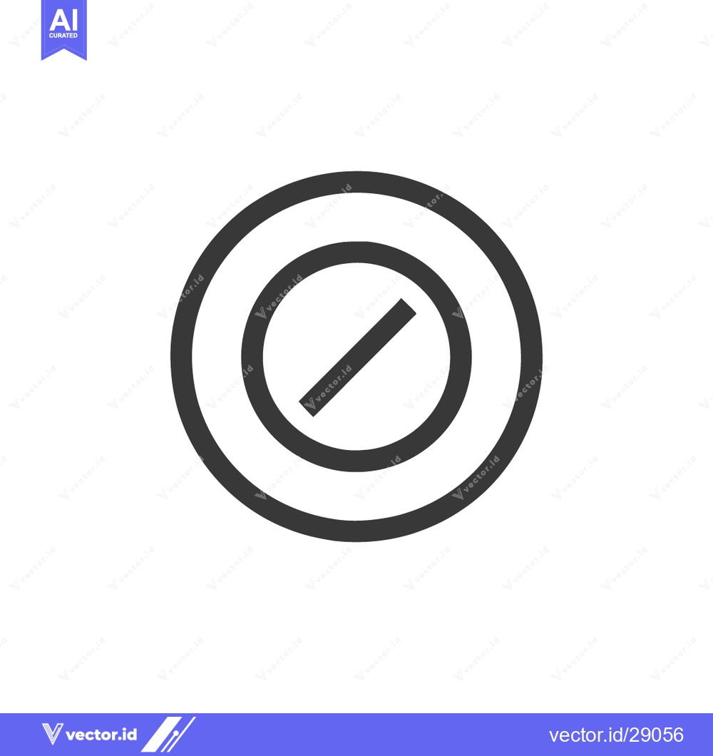 Premium Vector of Minimalist No Entry Sign: Black Line Art on White Background