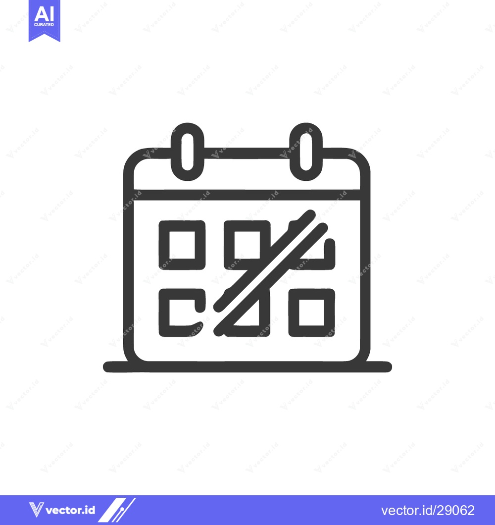 Premium Vector of Crossed-Out Calendar Icon: Deadline, Cancellation, or Event Postponeme