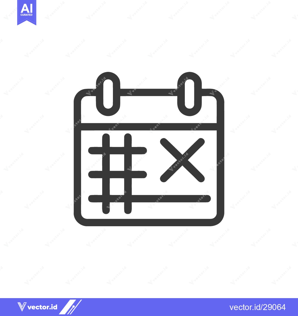 Premium Vector of Calendar Icon with Cross Mark: Deadline, Appointment, or Cancellation