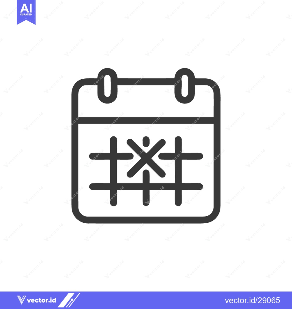 Premium Vector of Calendar Icon with Marked Date, Minimalist Line Art Style