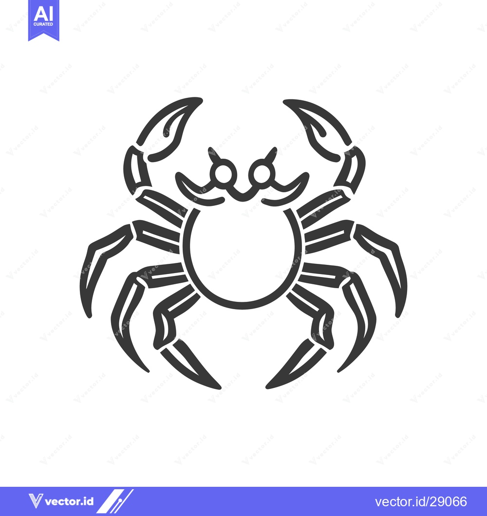 Premium Vector dari A simple illustrative black and white depiction of a crab